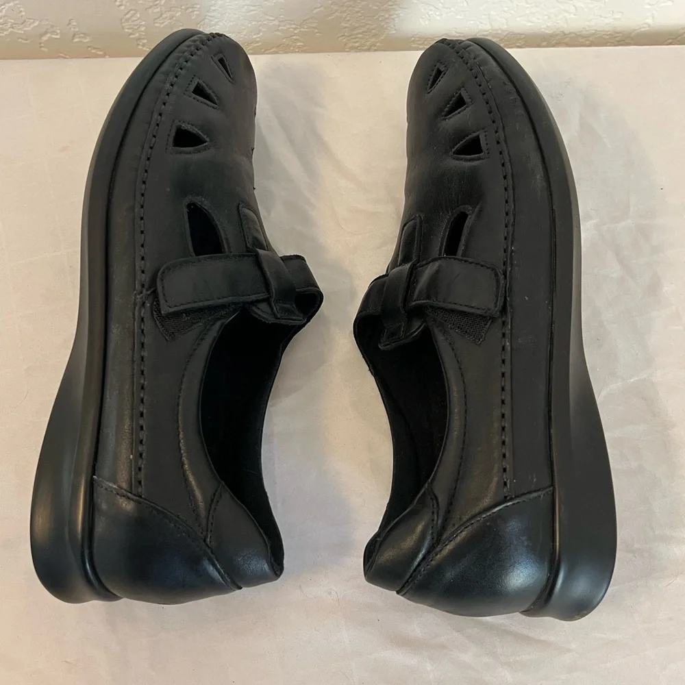 SAS Tripad Comfort Roamer Black Leather Cutout‎ Shoes Womens 11.5N EUC Narrow